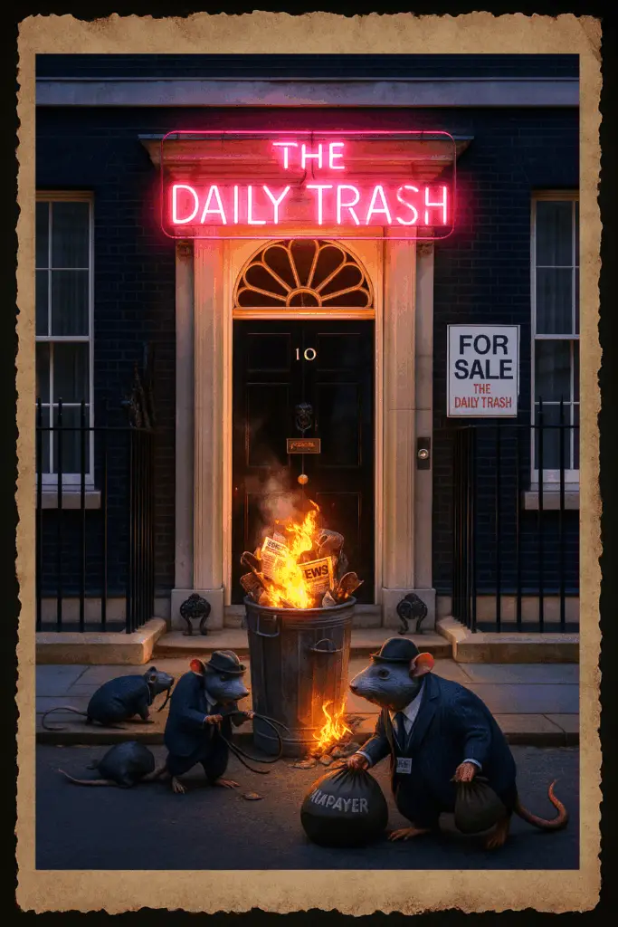 The Daily Trash satirical cover featuring Chase Bloomfield, a fictional influencer symbolizing the absurdity of modern identity politics and culture wars.